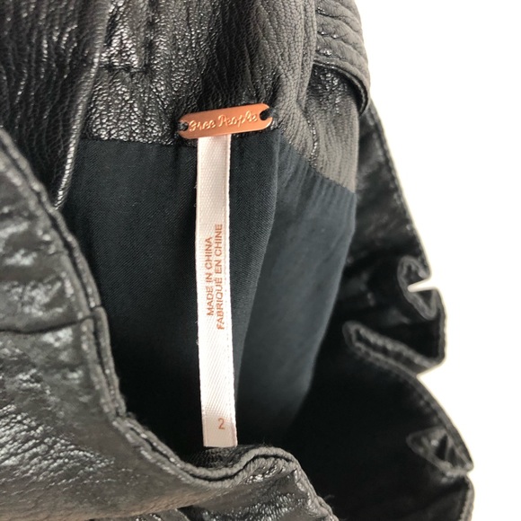 Free People Payton Paperbag MiniSkirt Faux Leather - Picture 9 of 11